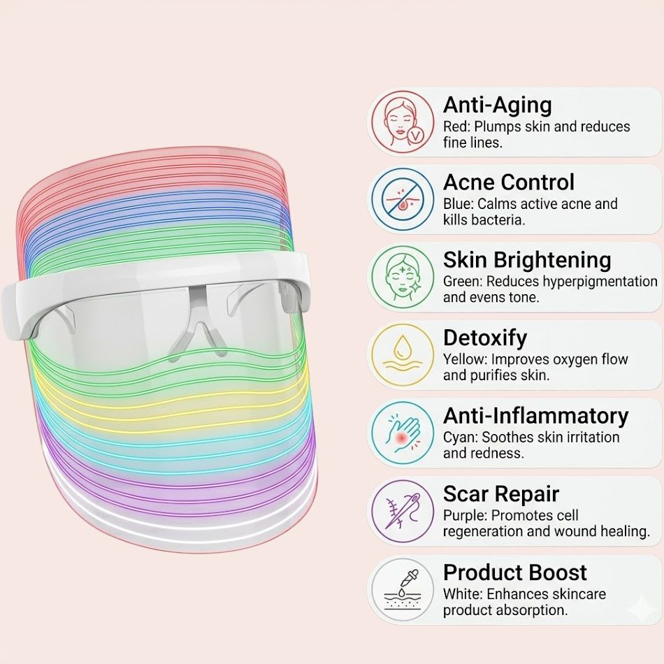 7 LED light colors and their skin benefits