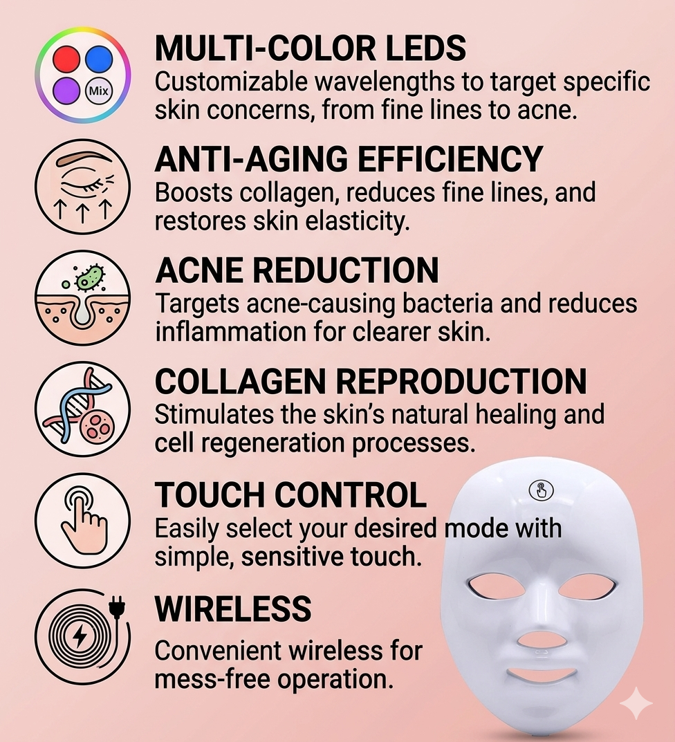 LED 7-Color Light Therapy Face Mask