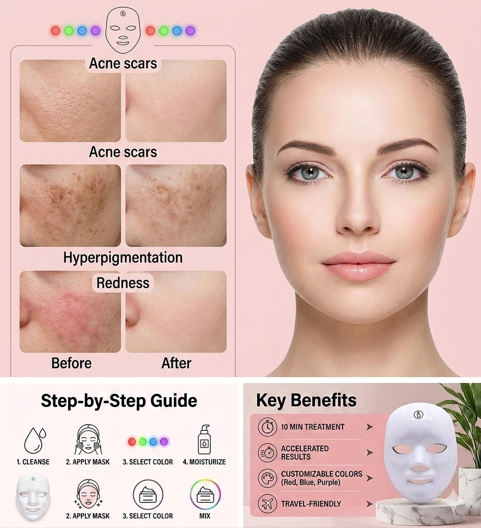 LED 7-Color Light Therapy Face Mask