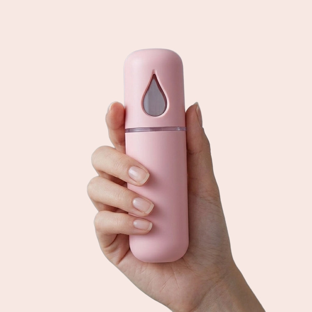 Mini facial steamer angled view